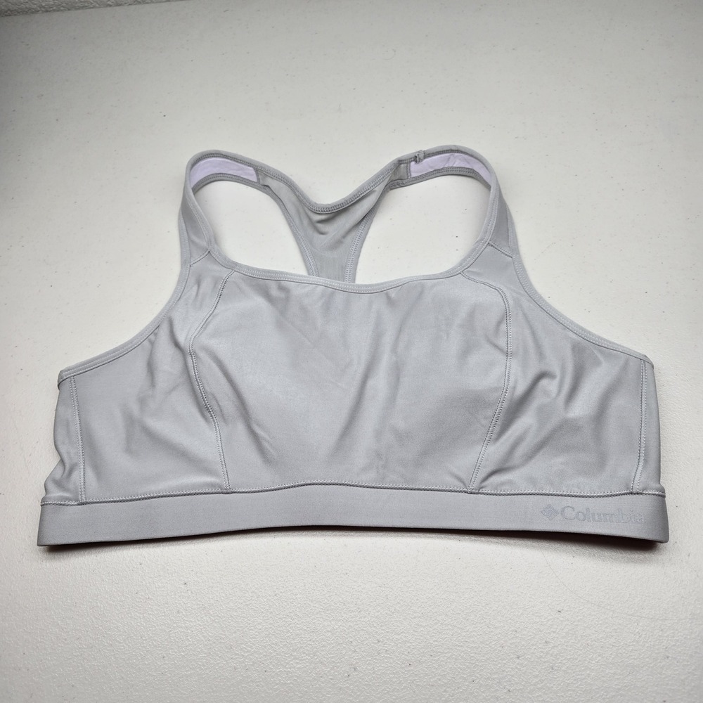 Columbia Women Sports Bra XL Gray Wireless Pullover Jersey Racerback‎